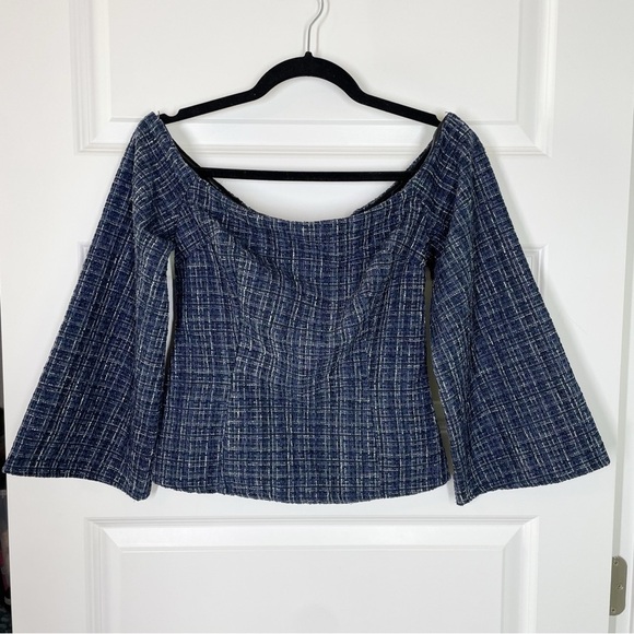 Zara Textured Off The Shoulder Top Blogger Favorite NWT Womens XS - Picture 9 of 9